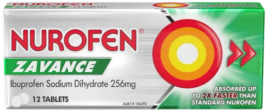 Nurofen Zavance Fast Pain Relief Tablets 256mg 12 tab.webp