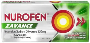 Nurofen Zavance Ibuprofen Sodium Dihydrate 256mg 24caps.webp